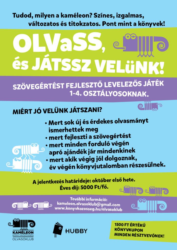 Olvass, és játssz a 13 éves Kaméleon Olvasóklubbal!