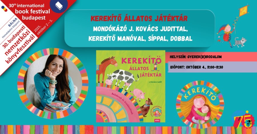 Kerekítő Állatos Játéktár - Mondókázó J. Kovács Judittal, Kerekítő manóval, síppal, dobbal