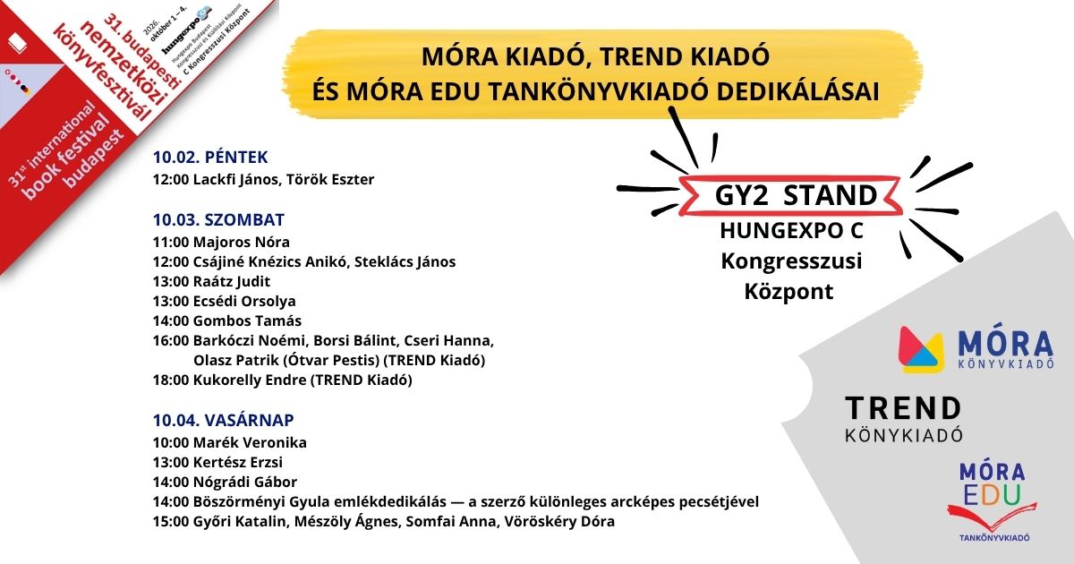 A Móra Kiadói Csoport dedikálásai